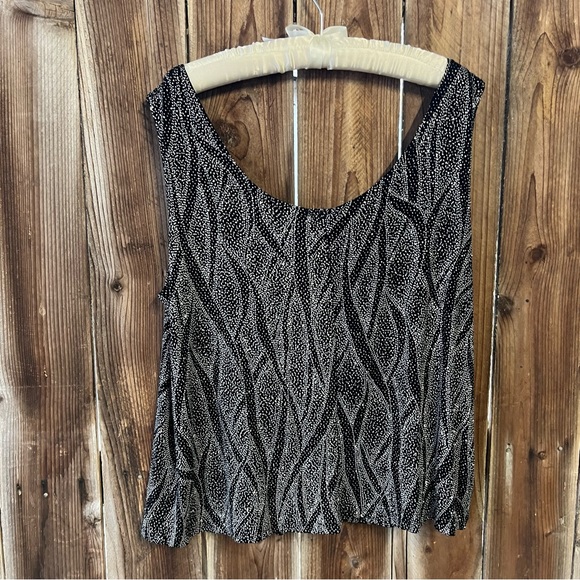 Onyx Nite Black & Silver Sparkly Glitter Tank Top 1920’s Flapper Faerie Size 2X - Picture 5 of 5